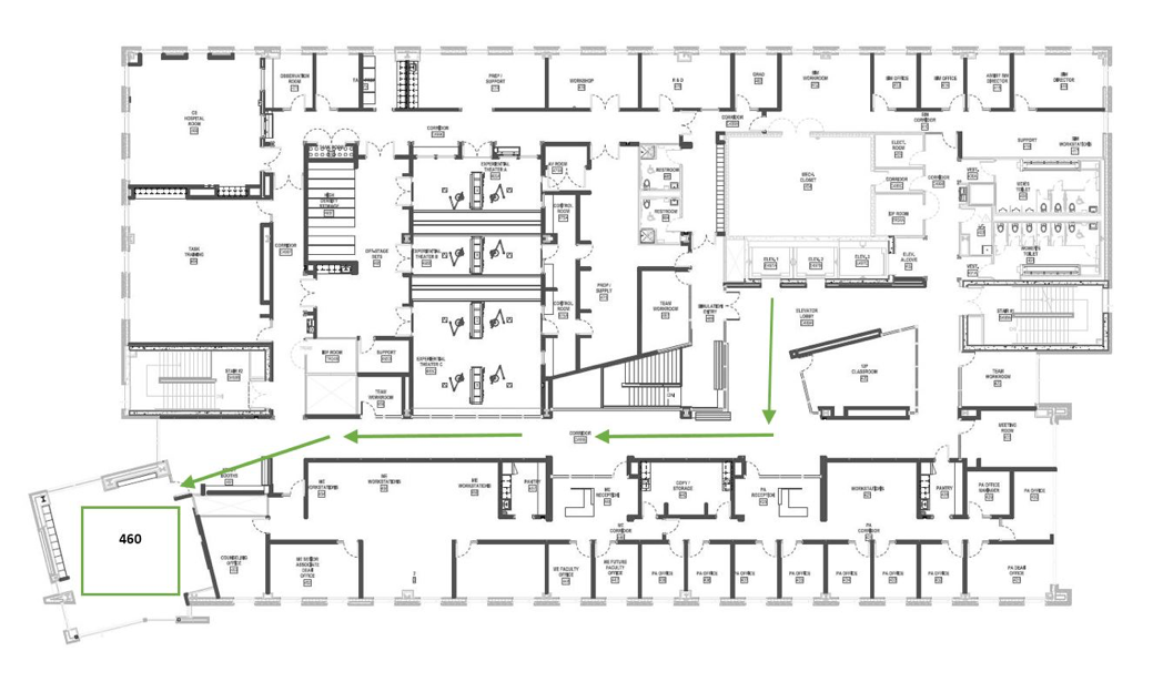 Map of the Harrell Medical Education Building